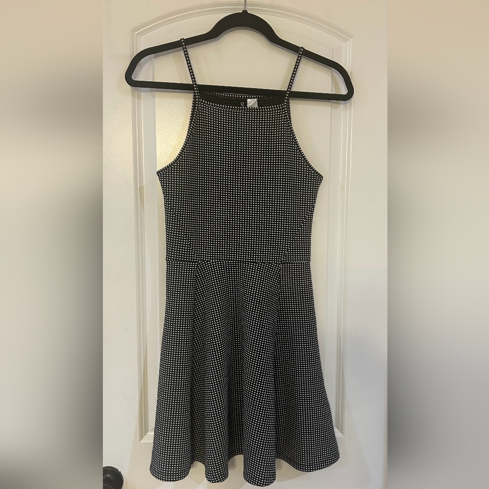 H&M Black and White Fit and Flare Mini Dress